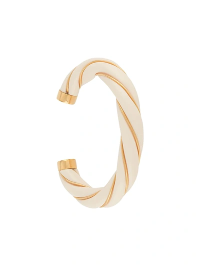 Shop Aurelie Bidermann Diana Twisted Bangle In Neutrals