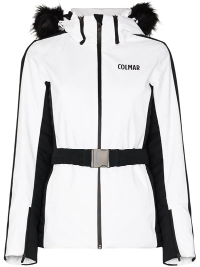 Shop Colmar Two-tone Hooded Ski Jacket In White