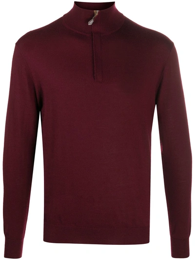Shop N•peal Zipped Cashmere Sweater In Red