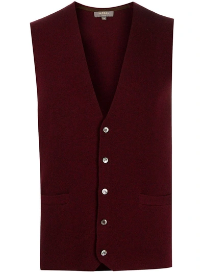 Shop N•peal V-neck Cashmere Cardigan In Red