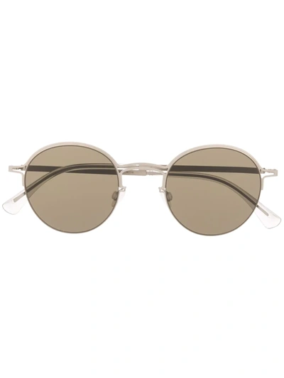 Shop Mykita X Maison Margiela Round Sunglasses In Silver