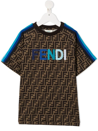 Shop Fendi Ff Print T-shirt In Brown