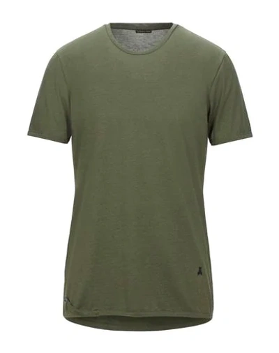Shop Patrizia Pepe Man T-shirt Green Size M Lyocell, Cotton