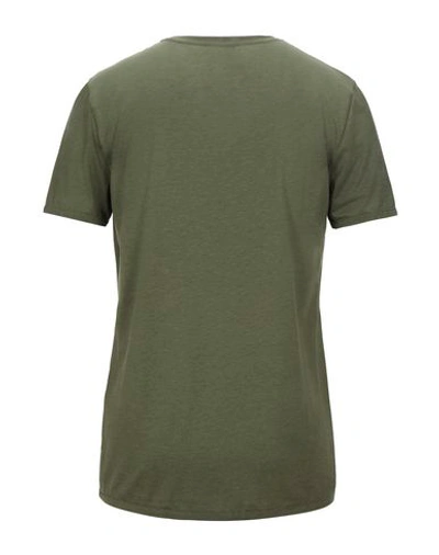 Shop Patrizia Pepe Man T-shirt Green Size M Lyocell, Cotton