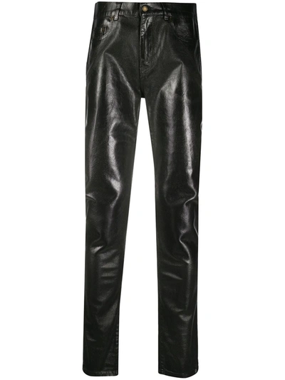 Shop Saint Laurent Denim Cotton Jeans In Black