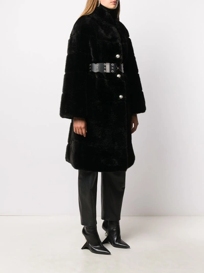 Shop Ermanno Scervino Faux-fur Coat In Black