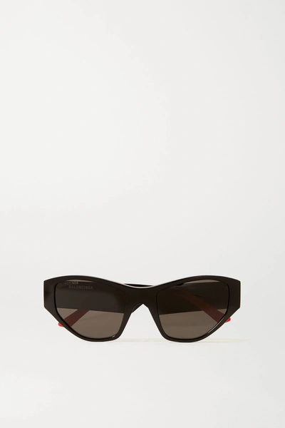 Shop Balenciaga Round-frame Acetate Sunglasses In Black