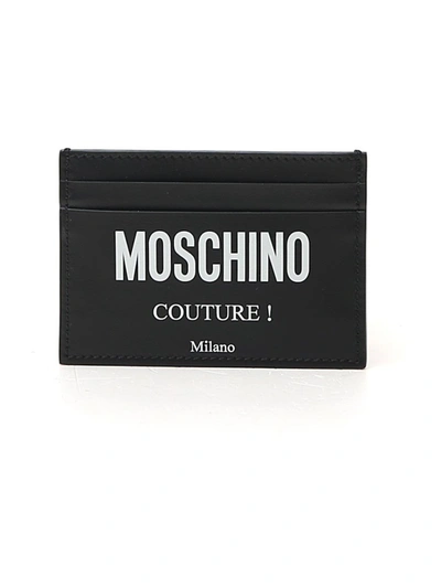 Shop Moschino Black Leather Card Holder