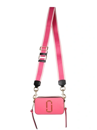 Snapshot DTM of Marc Jacobs - Rectangular fuschia bag with textile shoulder  strap and gold logo for women