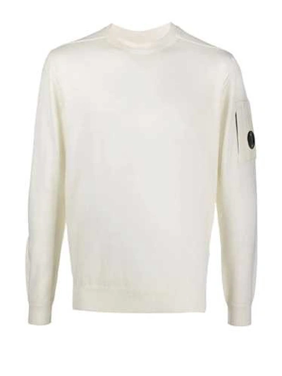 Shop C.p. Company Thin White 'lens' Sweater