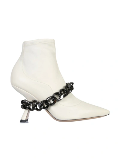 Shop Nicholas Kirkwood Lea White Leather Ankle Boots