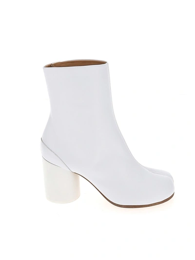 Shop Maison Margiela White Leather Ankle Boots