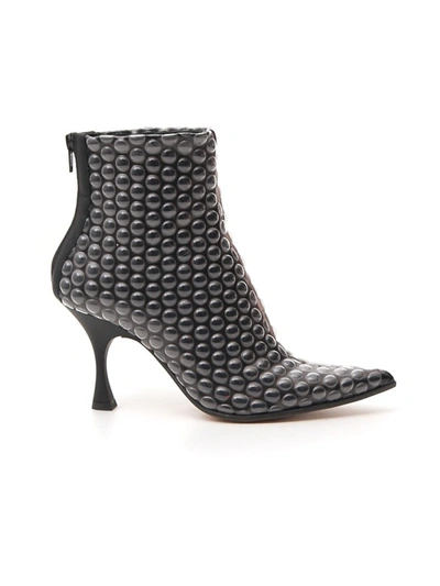 Shop Mm6 Maison Margiela Black Leather Ankle Boots