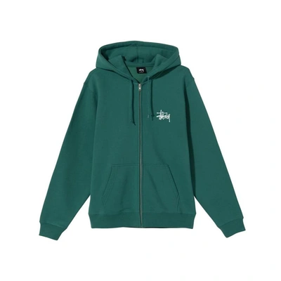 Shop Stussy Basic  Zip Hood (dark Green)