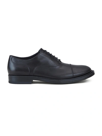 Shop Tod's Black Leather Lace-up Shoes