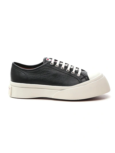 Shop Marni Black Leather Sneakers