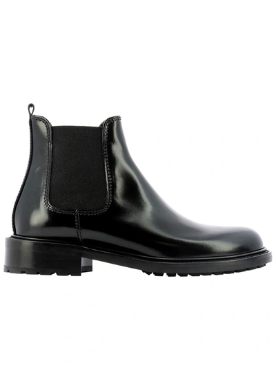 Shop Guglielmo Rotta Black Leather Ankle Boots