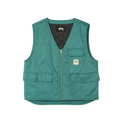 Shop Stussy Insulated Work Vest (teal) In Green