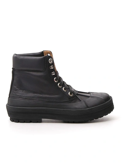 Shop Jacquemus Black Leather Ankle Boots
