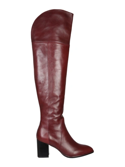 Shop Stuart Weitzman Raylene Burgundy Leather Boots