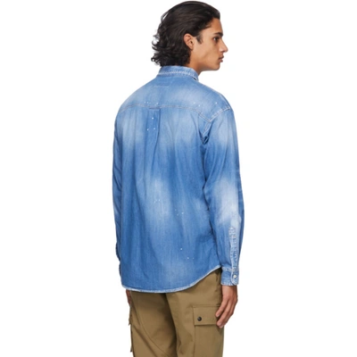 Shop Dsquared2 Blue Denim Icon Shirt In 470 Blue