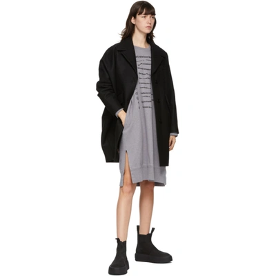 Shop Mm6 Maison Margiela Black Wool Cocoon Coat In 900 Black