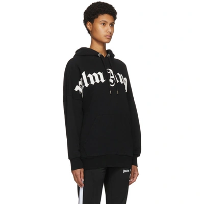 Shop Palm Angels Black Logo Hoodie