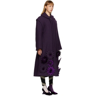 Shop Paula Canovas Del Vas Purple Celine Flower Coat