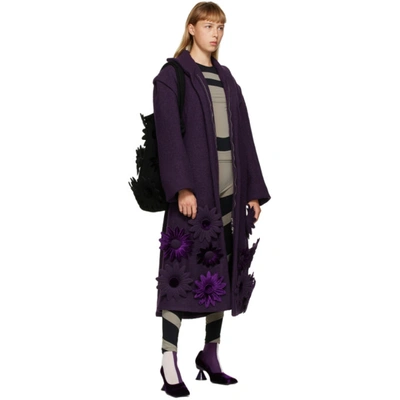 Shop Paula Canovas Del Vas Purple Celine Flower Coat
