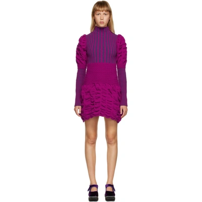 Shop Paula Canovas Del Vas Purple Short Knit Dress