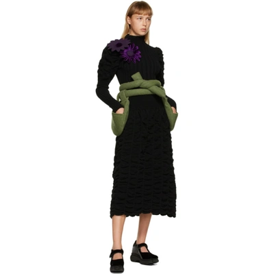 Shop Paula Canovas Del Vas Black Long Knit Dress