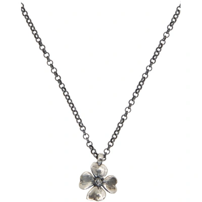 Shop Ugo Cacciatori Silver Tiny Clover Necklace