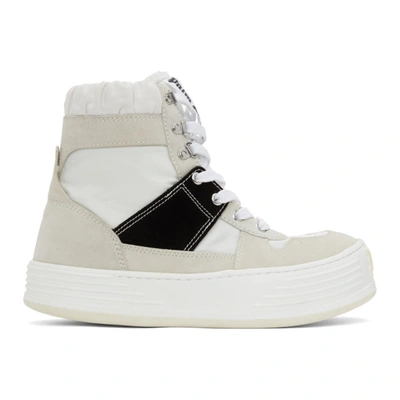 Shop Palm Angels Off-white Snow High-top Sneakers In White/black