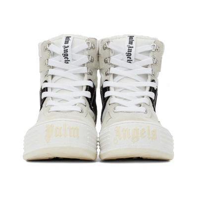 Shop Palm Angels Off-white Snow High-top Sneakers In White/black