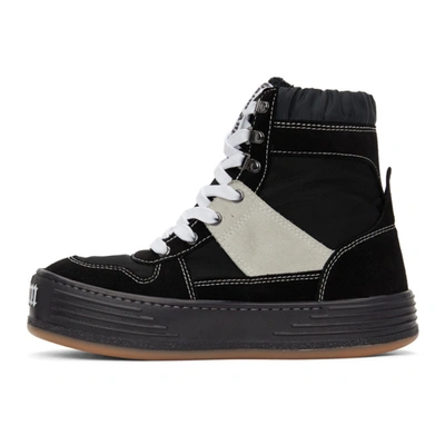 Shop Palm Angels Black Snow High-top Sneakers In Black/white