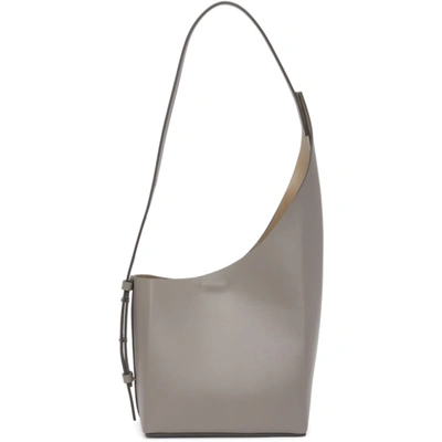 Shop Aesther Ekme Grey Demi Lune Shoulder Bag In 150 Grey