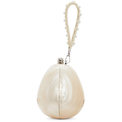Shop Simone Rocha Off-white Mini Handheld Pearl And Perspex Egg Bag In Pearl/pearl