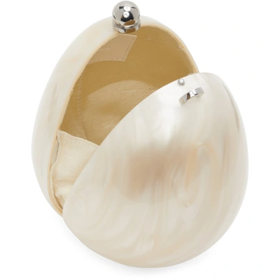 Shop Simone Rocha Off-white Mini Handheld Pearl And Perspex Egg Bag In Pearl/pearl
