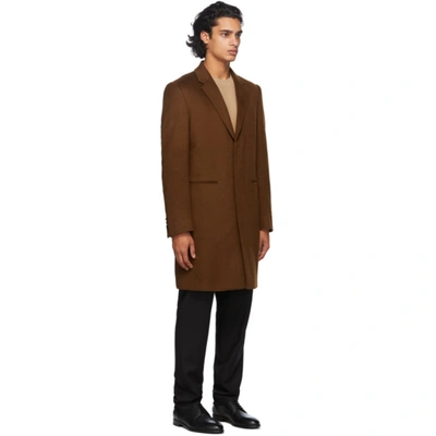 Shop Ermenegildo Zegna Brown Cashmere Overcoat