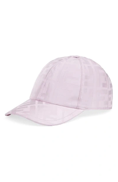 Shop Fendi Ff Logo Silk Jacquard Baseball Cap In Anemone