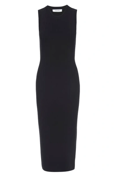 Shop Frame Sleeveless Cutout Sweater Dress In Noir
