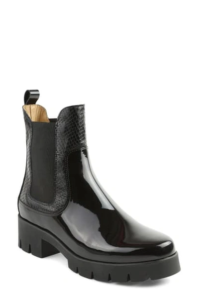 Shop Andre Assous Macey Chelsea Boot In Black Patent Leather