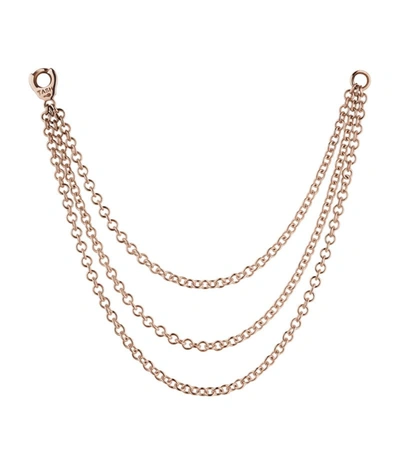 Shop Maria Tash Long Triple Chain Connecting Charm In Rose Gold