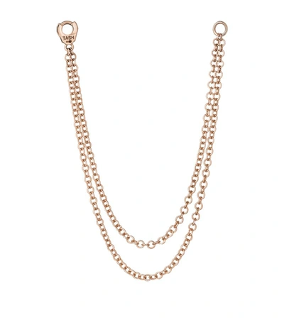 Shop Maria Tash Long Double Chain Connecting Charm In Rose Gold