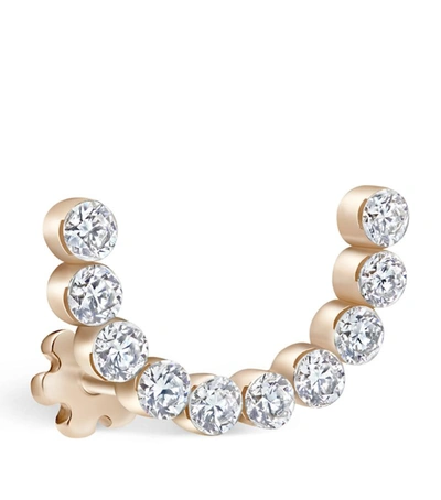 Shop Maria Tash Invisible Set Diamond Demi Eternity Threaded Stud Earring (6.5mm) In Rose Gold