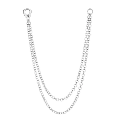 Shop Maria Tash Long Double Chain Connecting Charm In White