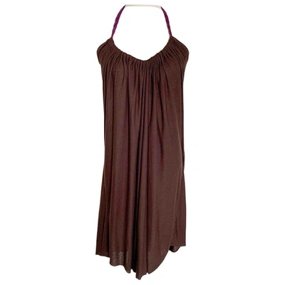 Pre-owned T-bags Mid-length Dress In Brown