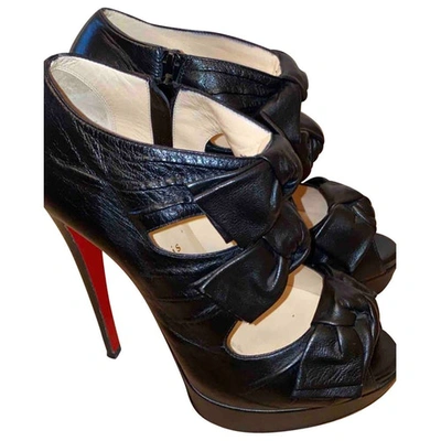 Pre-owned Christian Louboutin Leather Sandals In Black