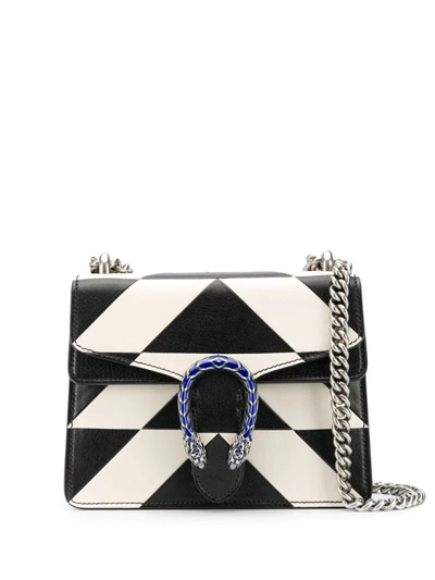 Shop Gucci Geometric-print Dionysus Shoulder Bag In Black