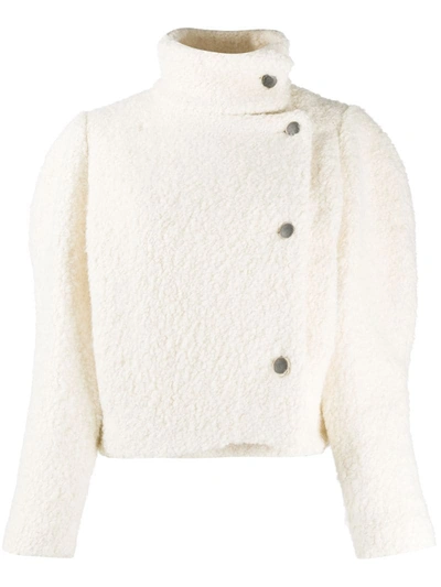 Shop Iro Cropped Wool Jacket In Neutrals